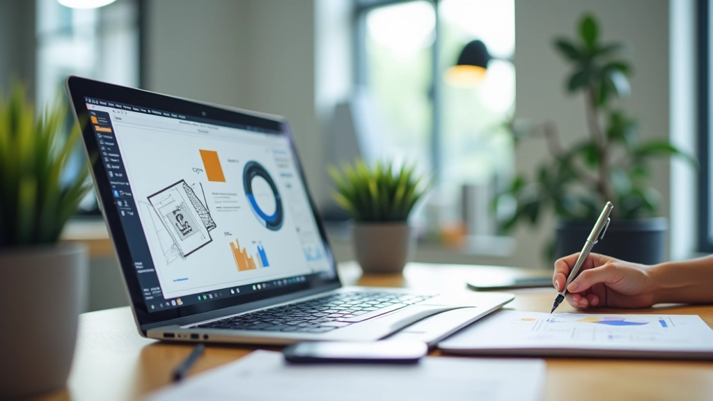 Modern design workspace with Figma interface and design tools